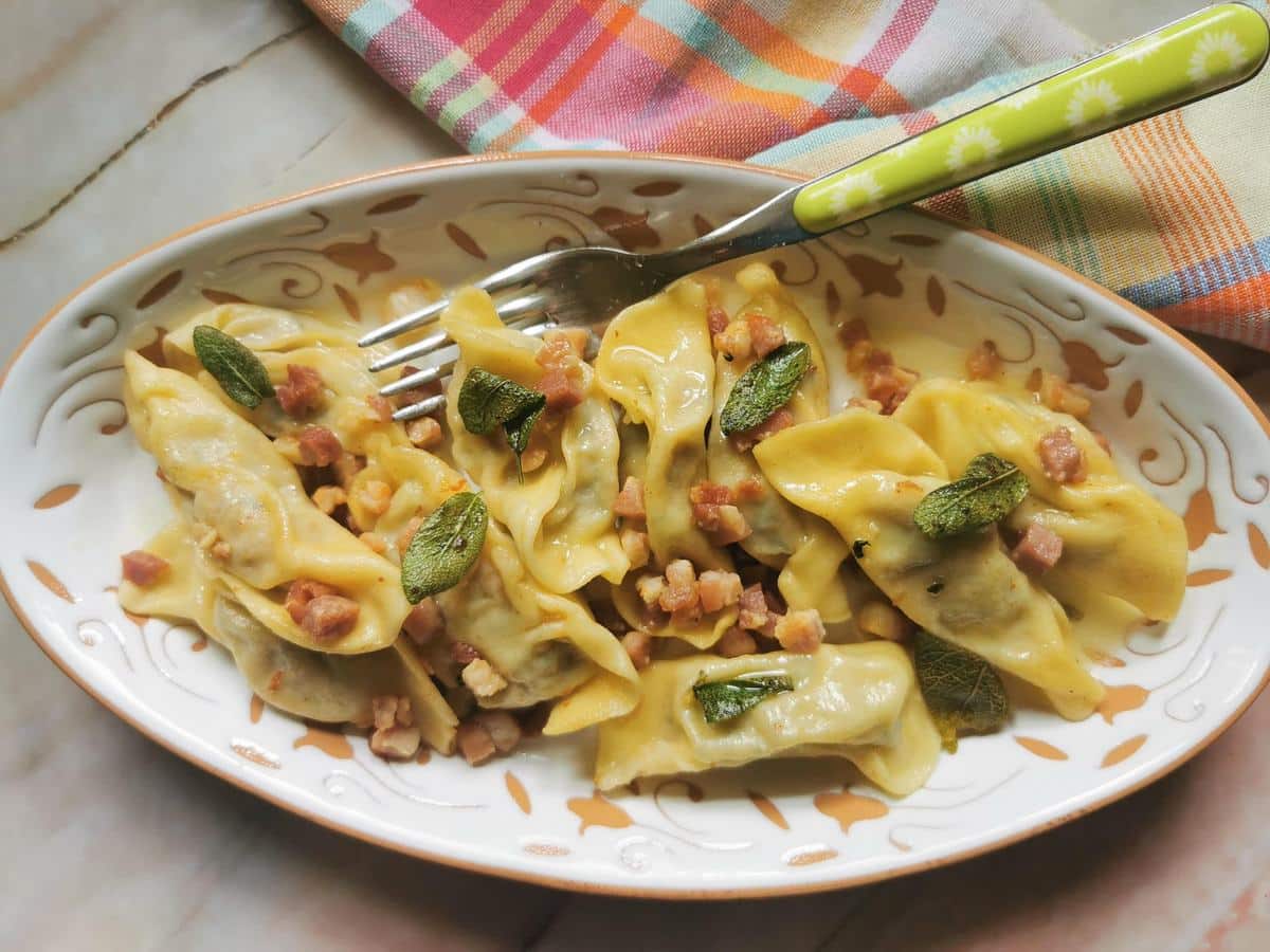 Casoncelli stuffed pasta from Lombardy.