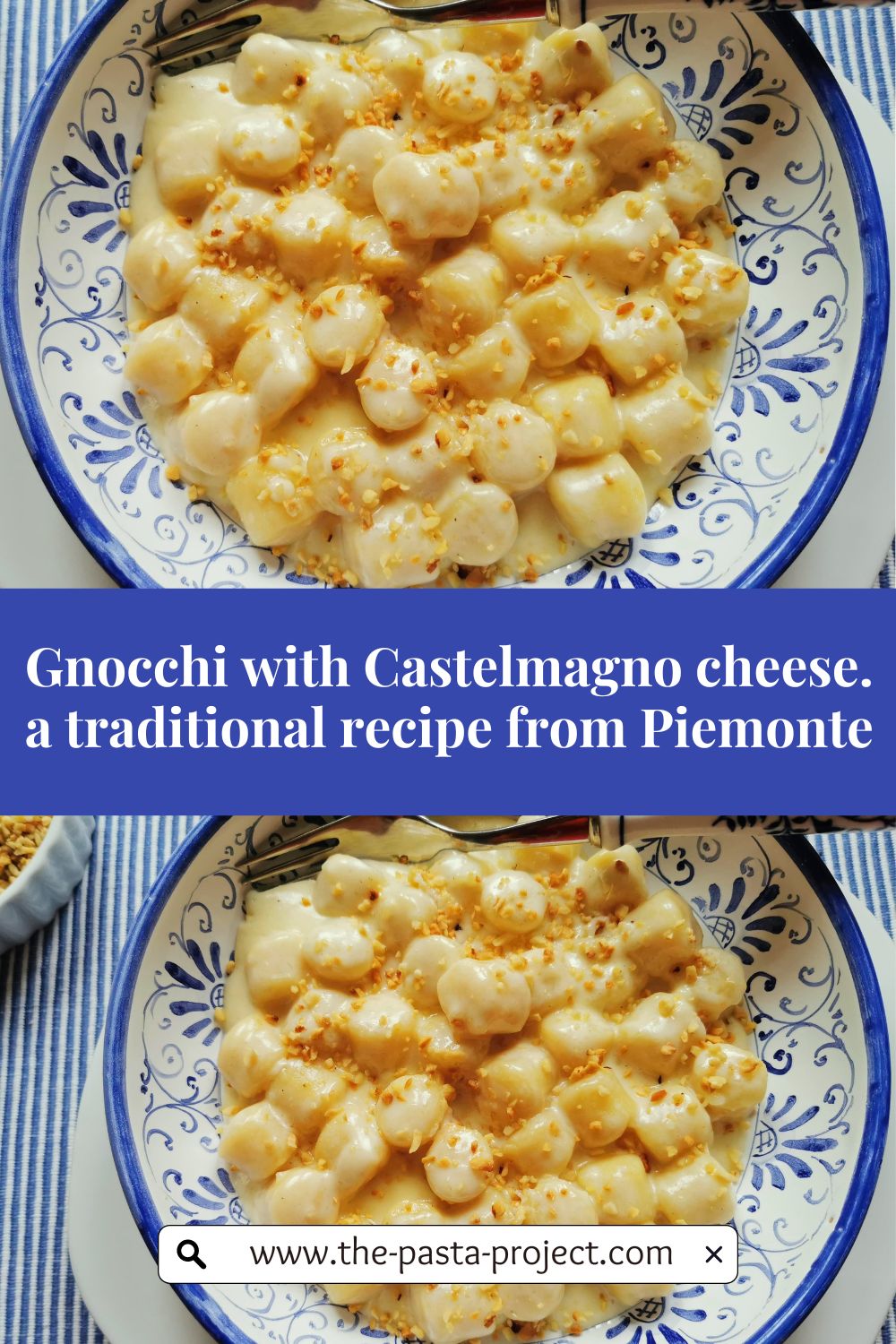 Gnocchi with Castelmagno cheese a traditional recipe from Piemonte.
