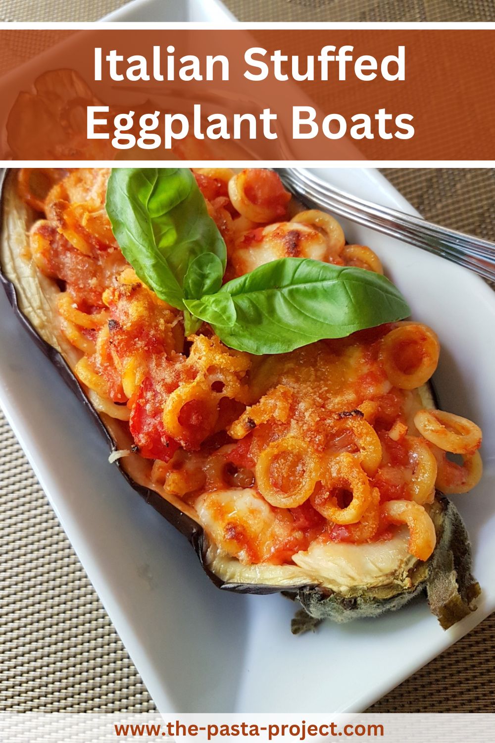 Italian stuffed eggplant boats.